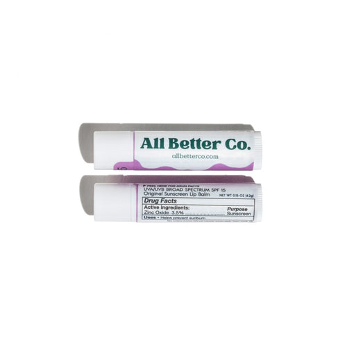 Better Lippy lip balm, travel size essentials for hydration.