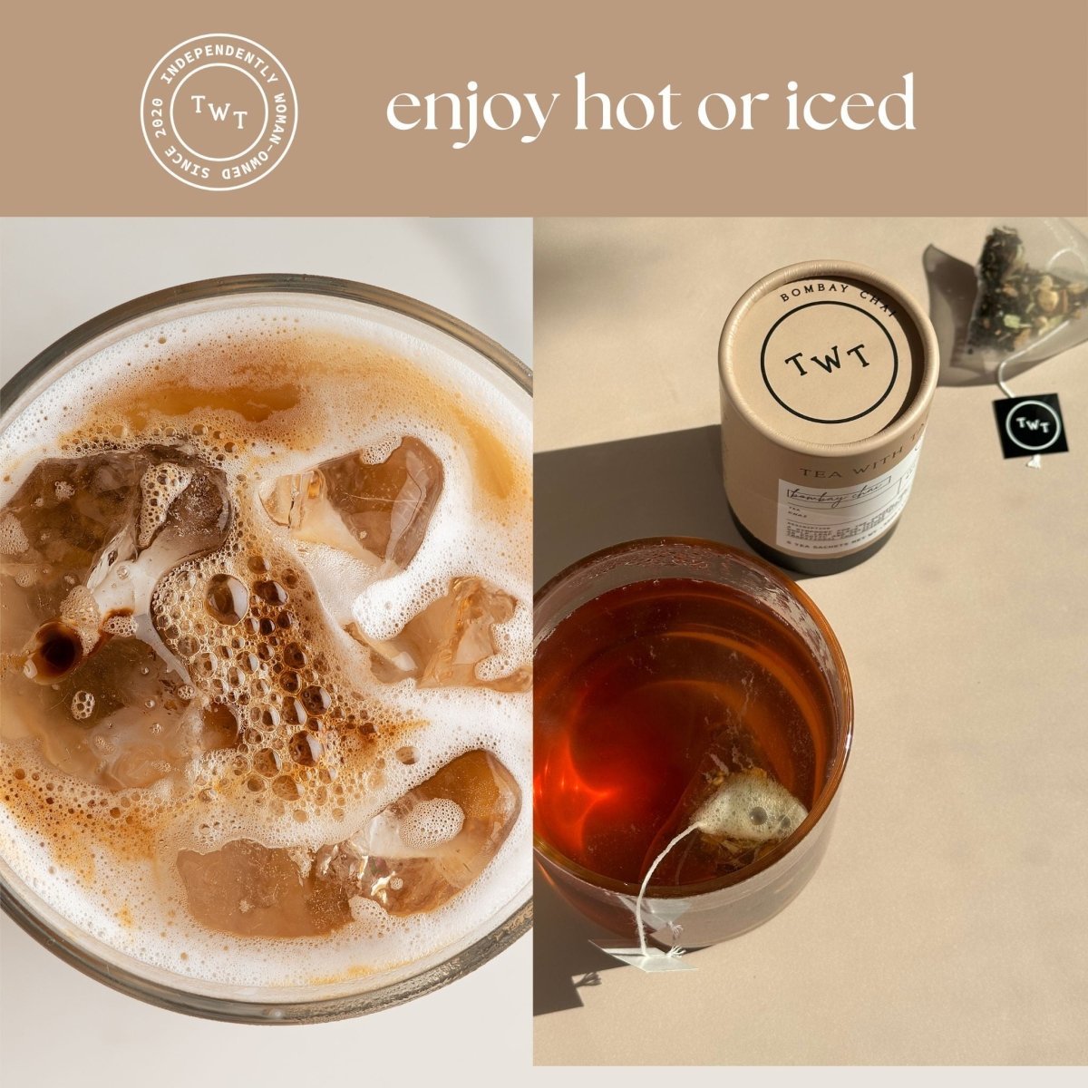 Bombay Chai Mini Tea Tube – Spiced Assam Black Tea, iced