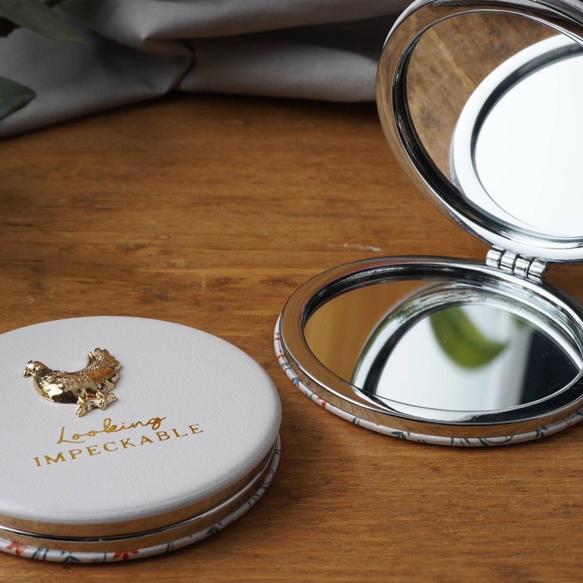 Bramble Farm Chicken Compact Mirror for travel size essentials