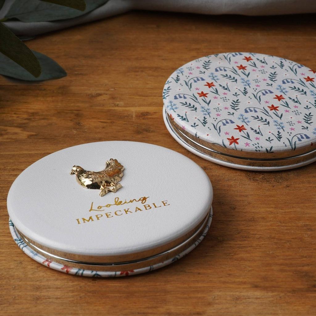 Bramble Farm Chicken Compact Mirror, travel size essentials