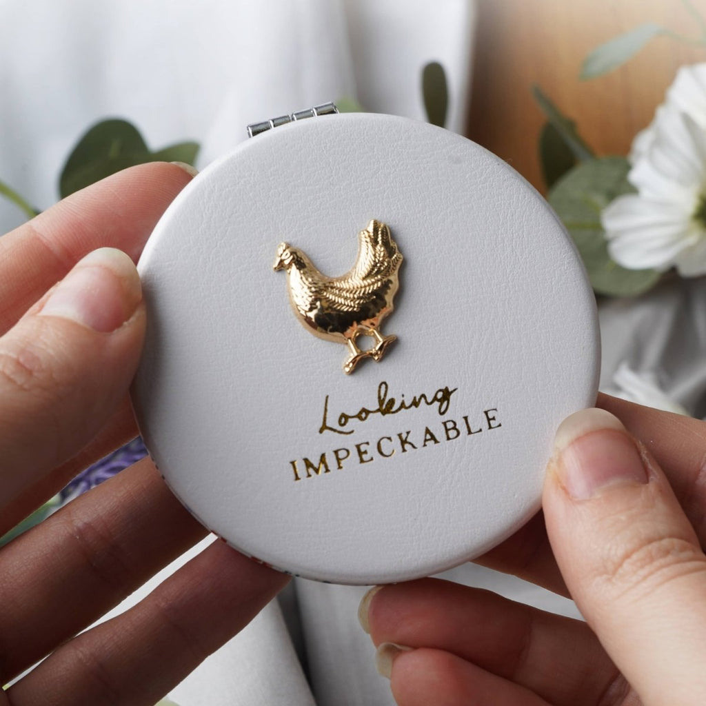 Bramble Farm Chicken Compact Mirror for travel size essentials