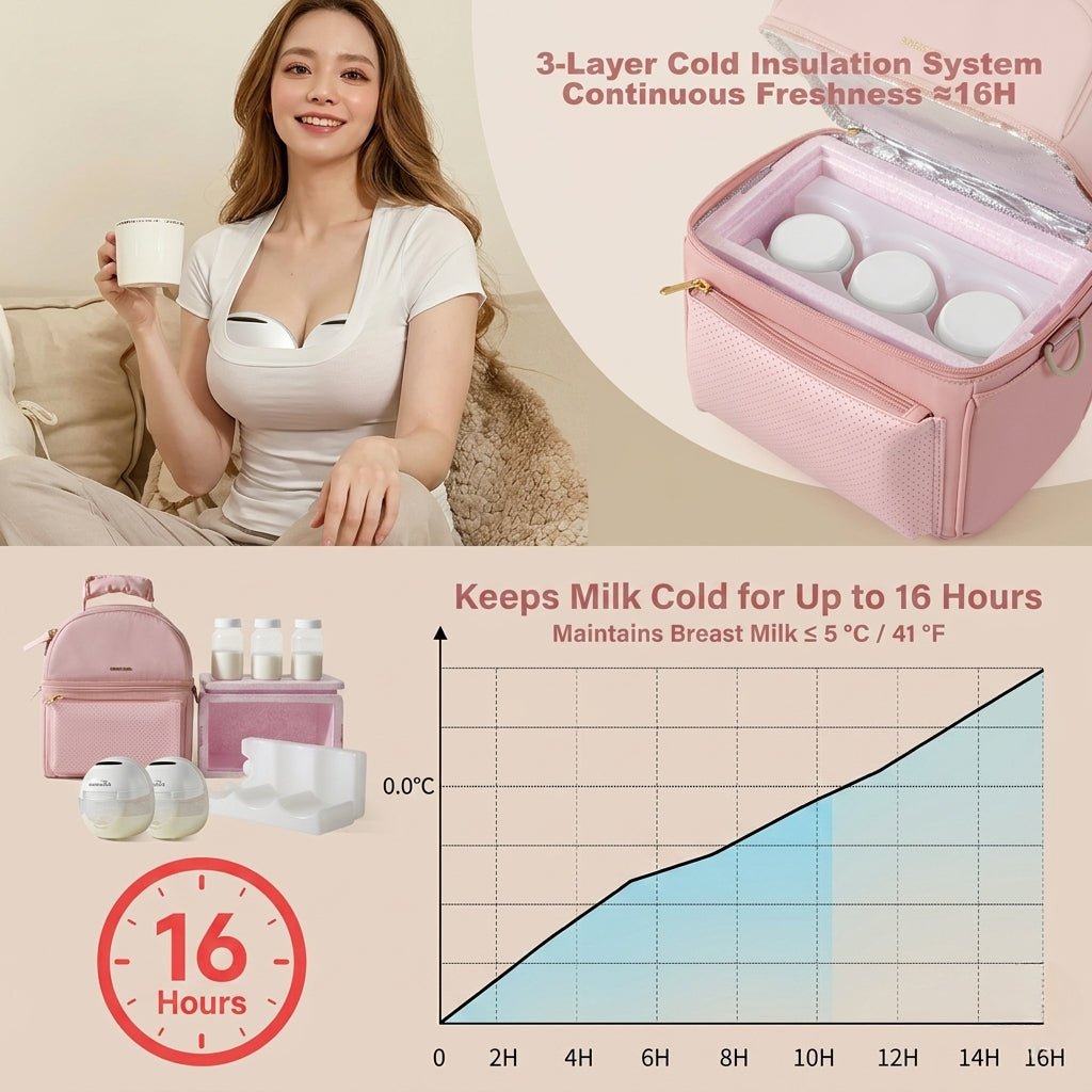 Breastmilk Cooler Bag with Detachable Insulation Box Set - 3ozs