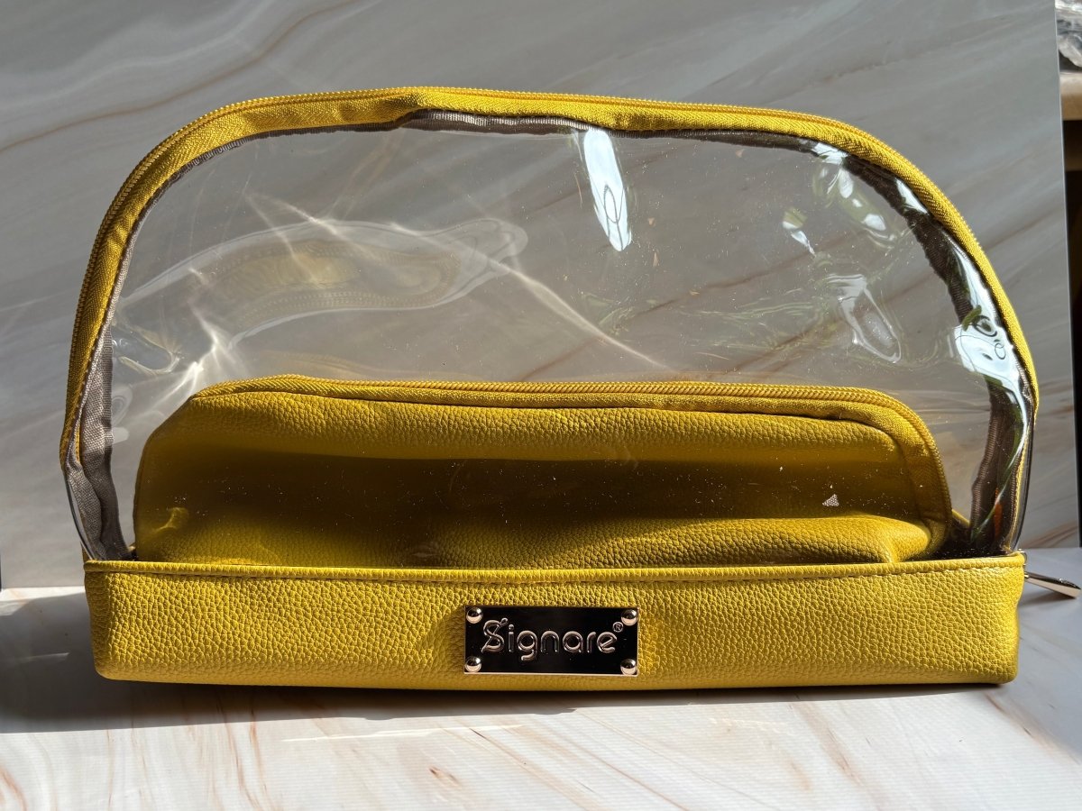 Clear Toiletry Bag Set – Light Yellow Duo (2-Piece) for travel size essentials