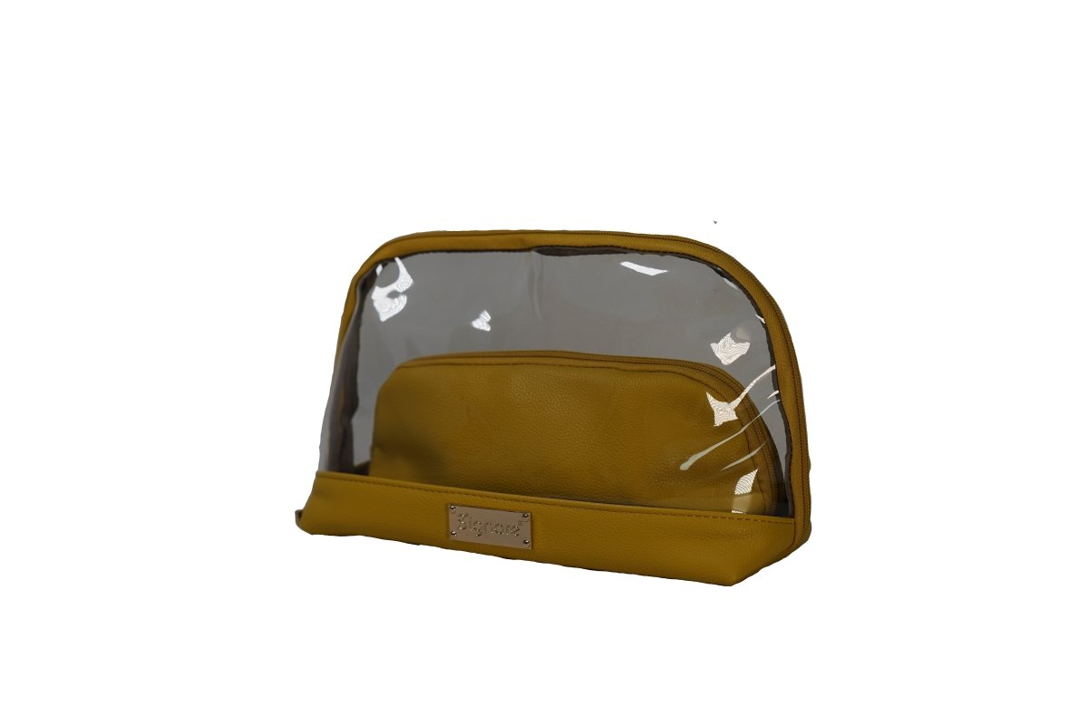 Clear Toiletry Bag Set – Light Yellow Duo (2-Piece)