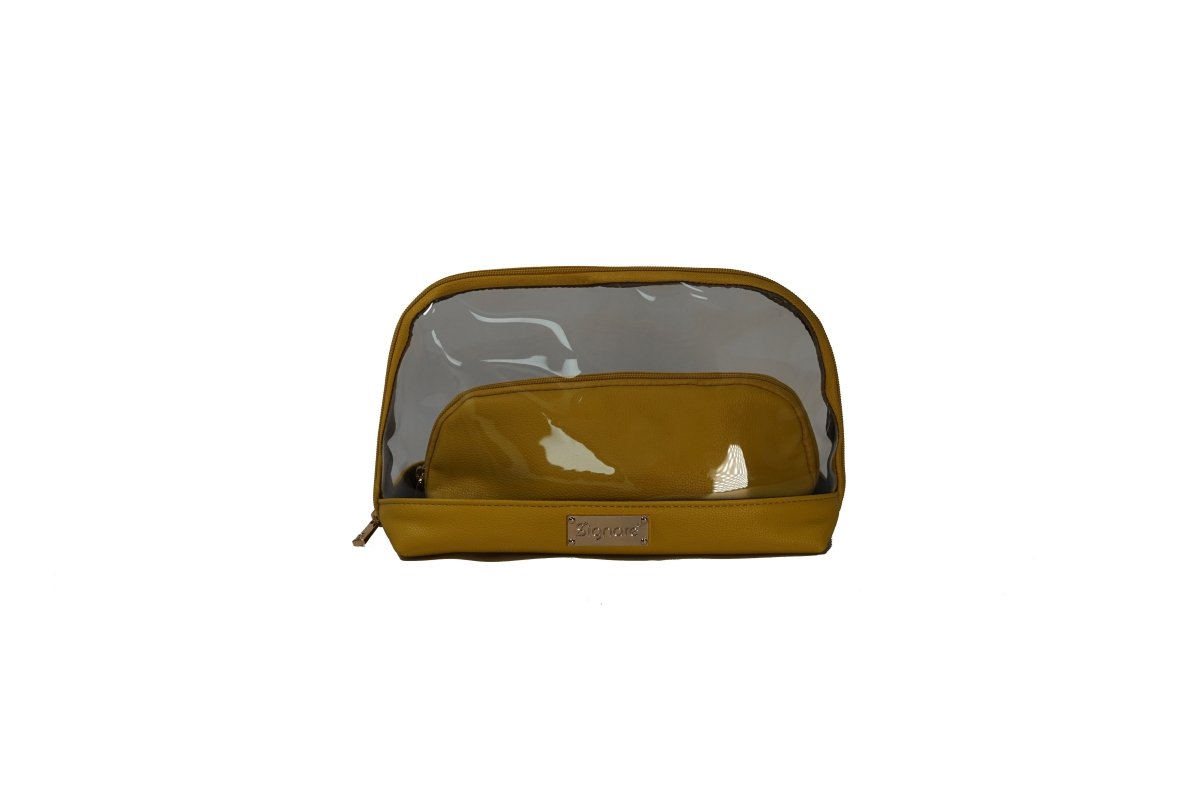 Clear Toiletry Bag Set – Light Yellow Duo (2-Piece) for travel size essentials and toiletries.