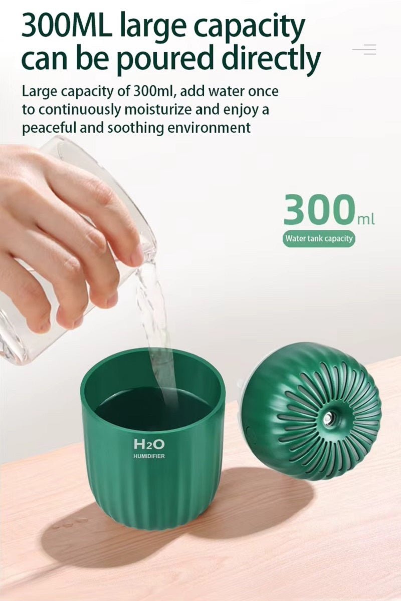 Colorful LED Mini Humidifier & Diffuser – Portable Aromatherapy water tank capacity 300ml for travel size essentials