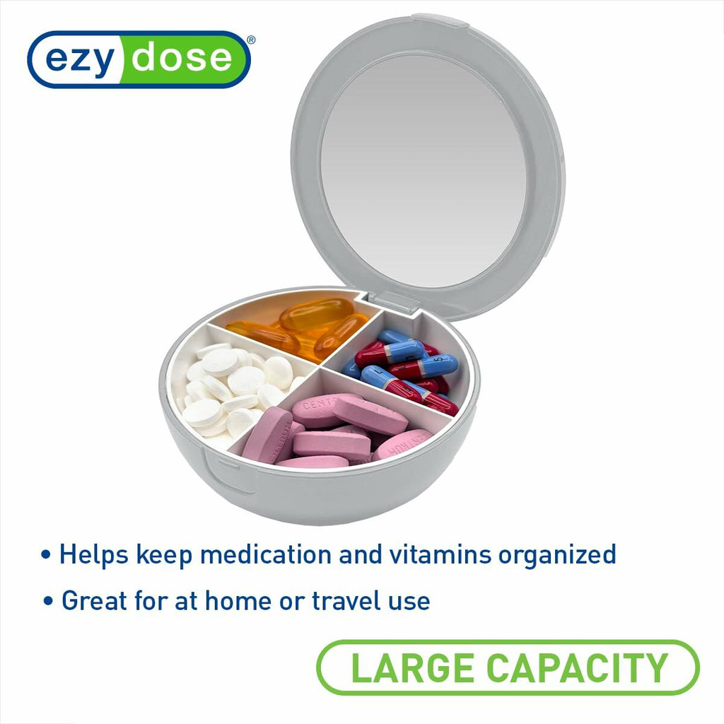 Compact Travel Pill Organizer with Mirror for travel essentials