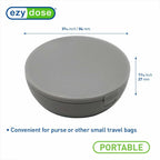 Compact Travel Pill Organizer with Mirror - portable gray design