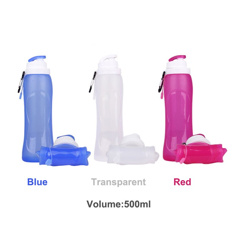 Collapsible Soft Water Bottle – 500ml BPA-Free Silicone