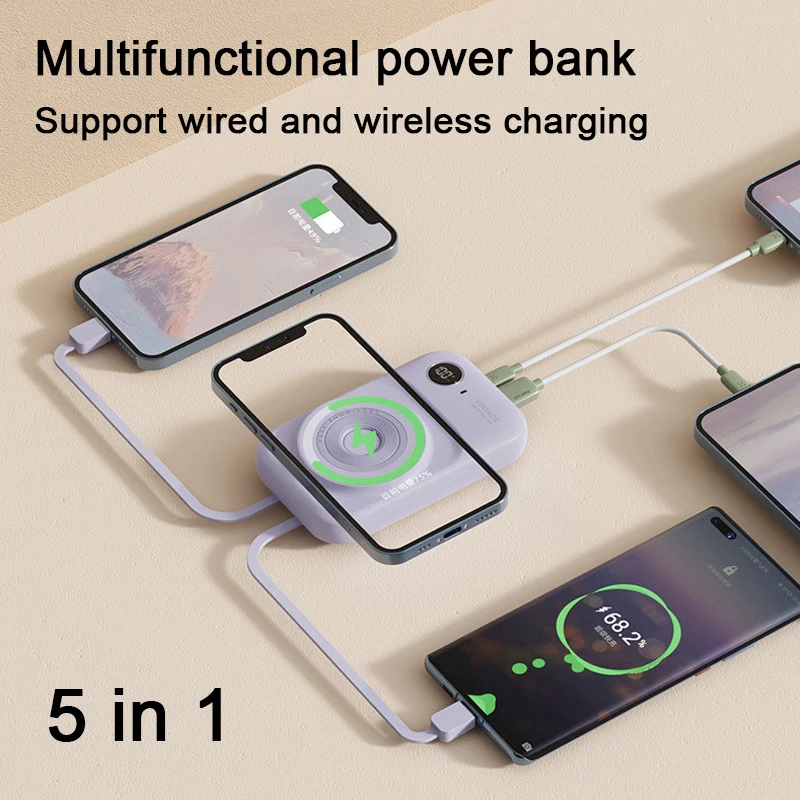 Magnetic Power Bank – 10,000mAh Dual-Line Portable Charger with PD20W Output