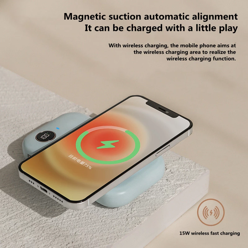 Magnetic Power Bank – 10,000mAh Dual-Line Portable Charger with PD20W Output