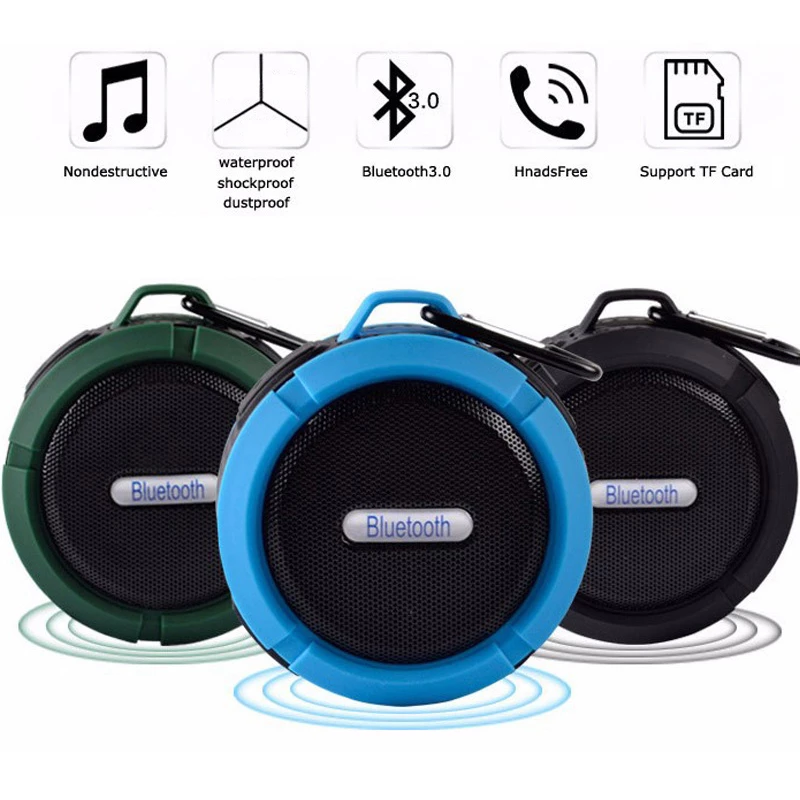 Mini Waterproof Bluetooth Speaker – Suction Cup & Hook