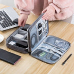 Double-Layer Tech & Cable Organizer for travel size essentials