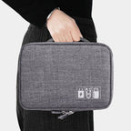 Double-Layer Tech & Cable Organizer for travel size essentials