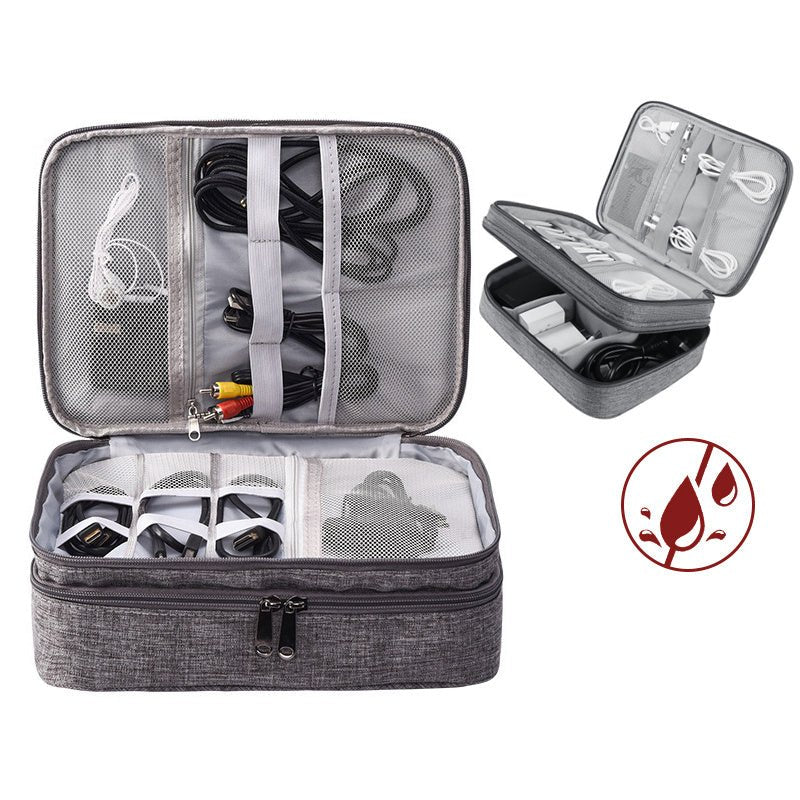 Double-Layer Tech & Cable Organizer for travel size essentials