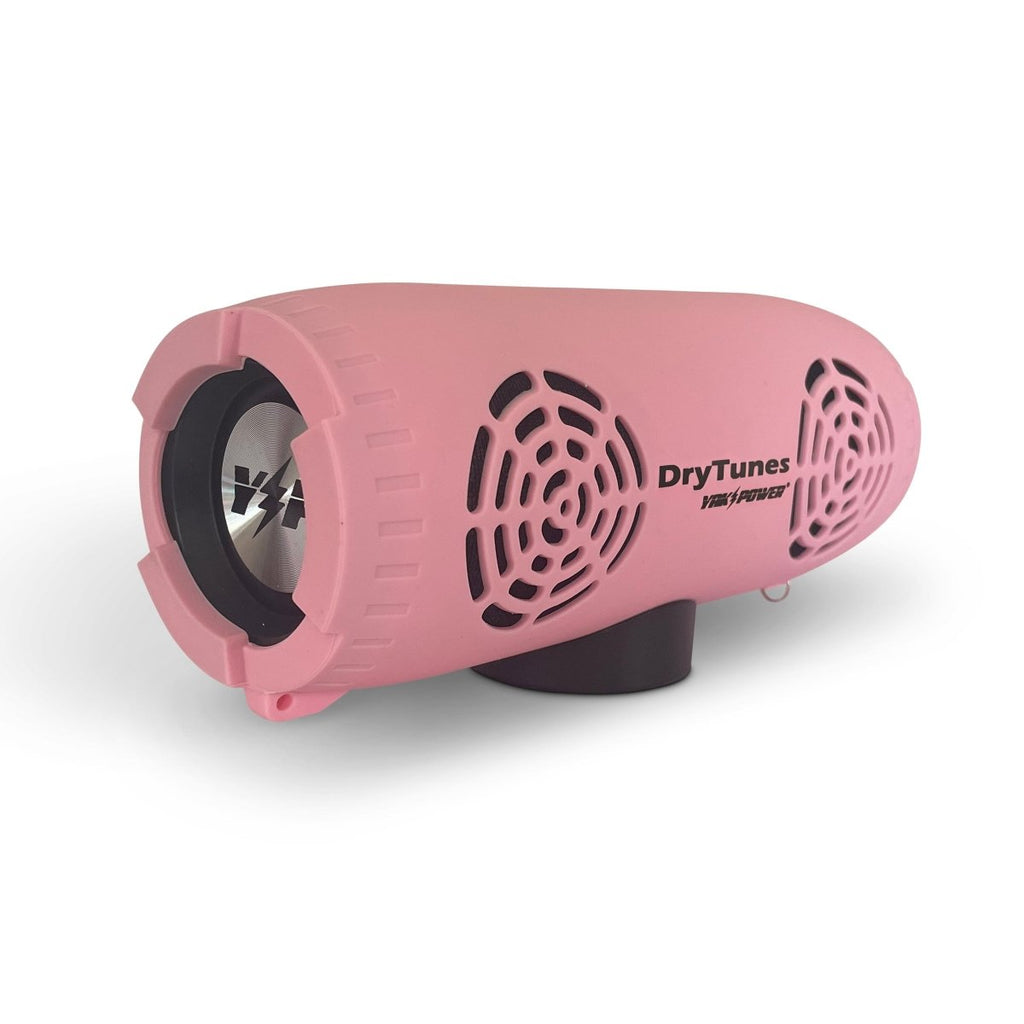DryTunes Floating Adventure Speaker in pink, perfect for outdoor use.