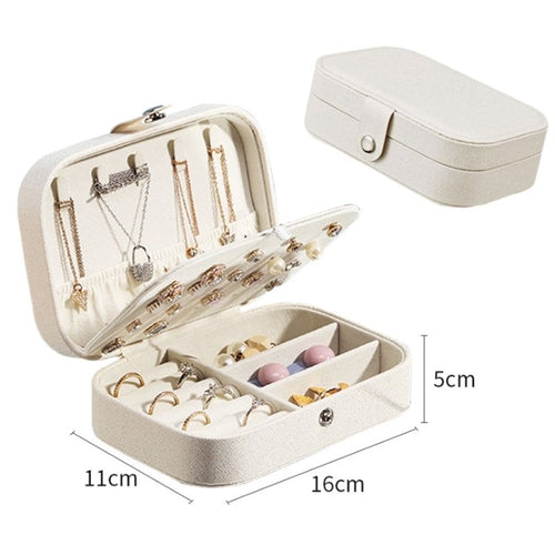 Portable Jewelry Box – Zippered Travel Organizer with Button Closure