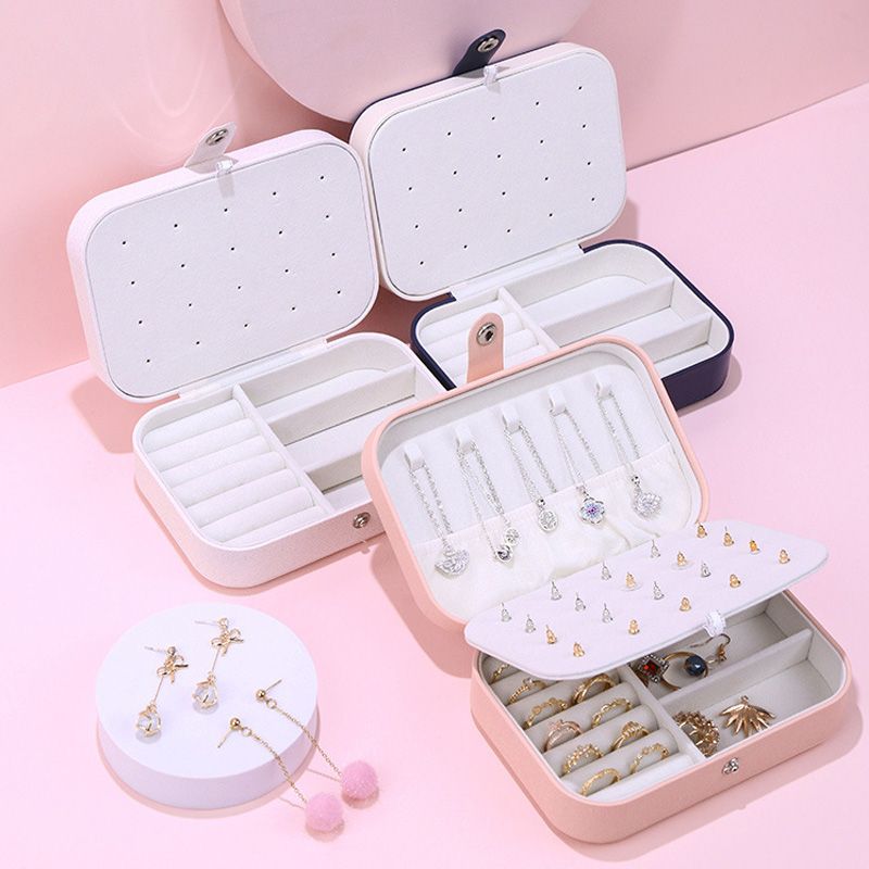 Portable Jewelry Box – Zippered Travel Organizer with Button Closure