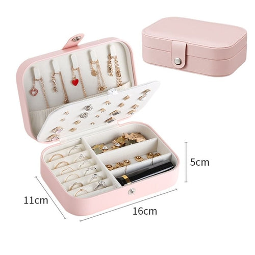 Portable Jewelry Box – Zippered Travel Organizer with Button Closure