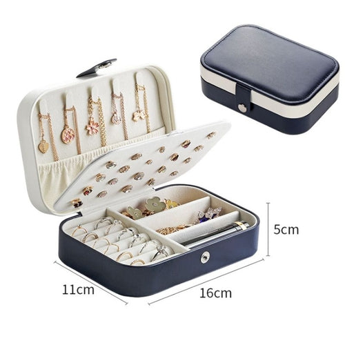 Portable Jewelry Box – Zippered Travel Organizer with Button Closure