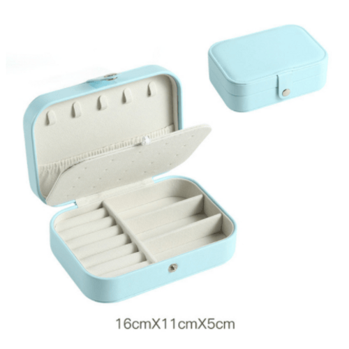 Portable Jewelry Box – Zippered Travel Organizer with Button Closure