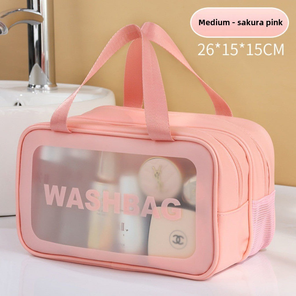 Dual-Layer Wet/Dry Beach & Toiletry Bag in sakura pink