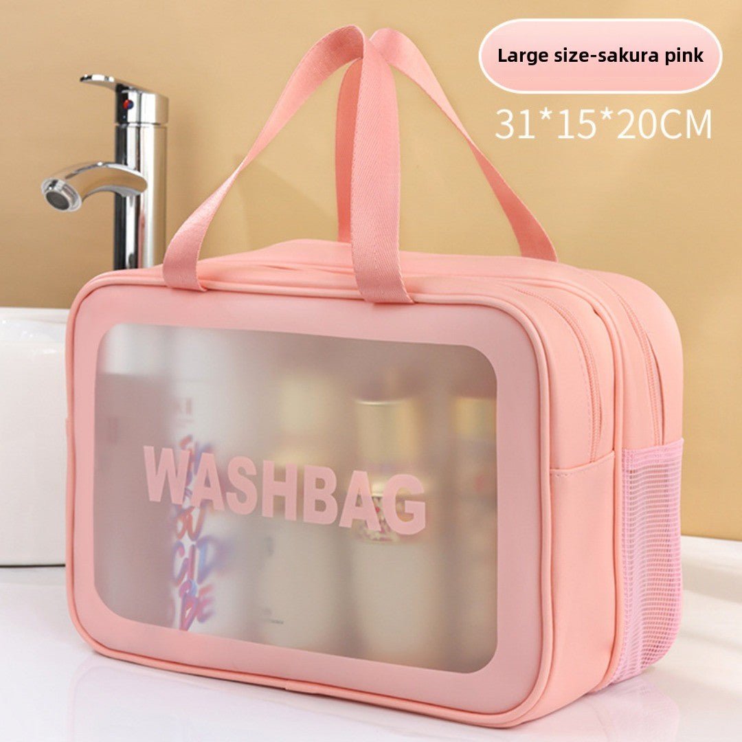 Dual-Layer Wet/Dry Beach & Toiletry Bag in sakura pink