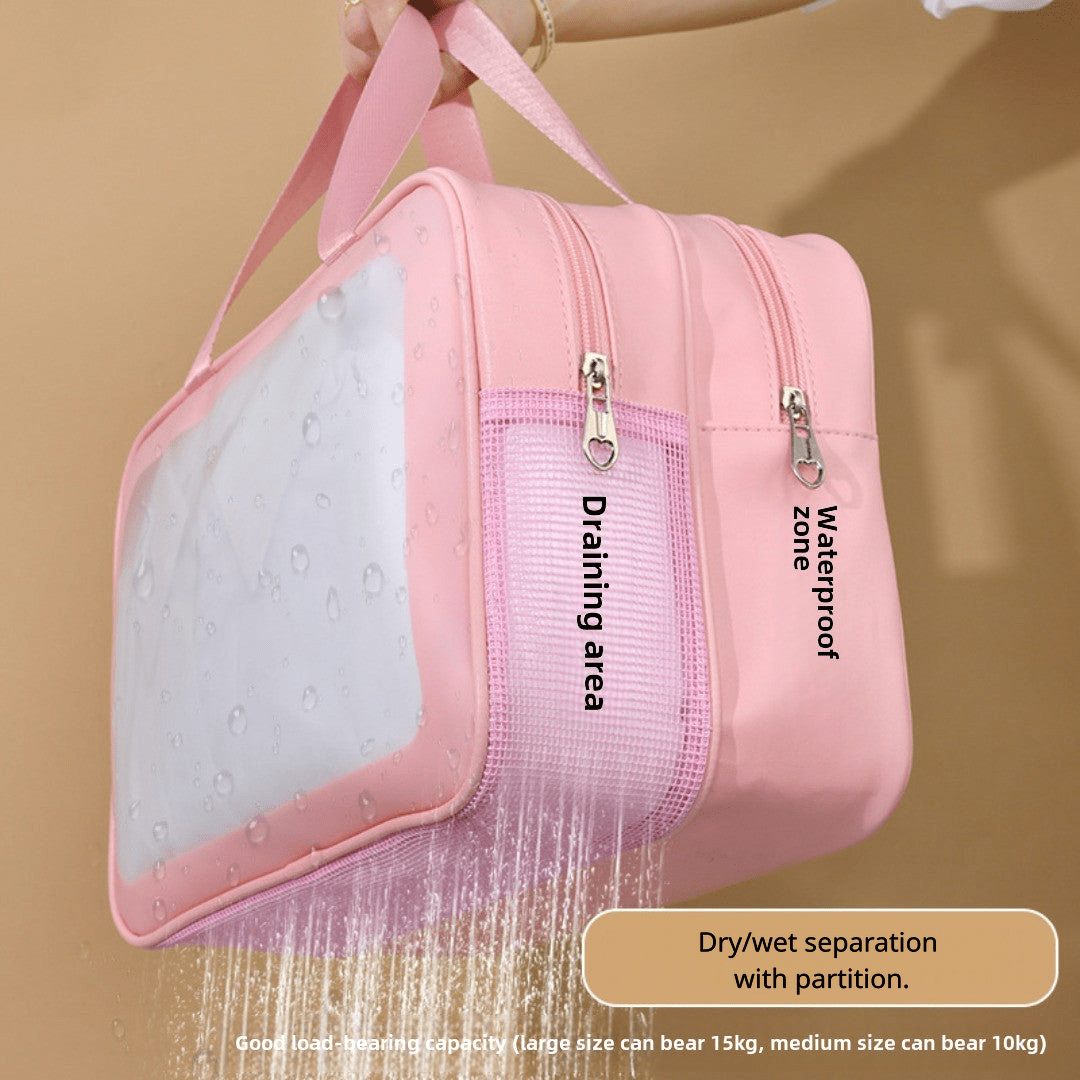Dual-Layer Wet/Dry Beach & Toiletry Bag for travel essentials