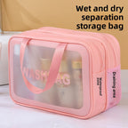 Dual-Layer Wet/Dry Beach & Toiletry Bag for travel size essentials