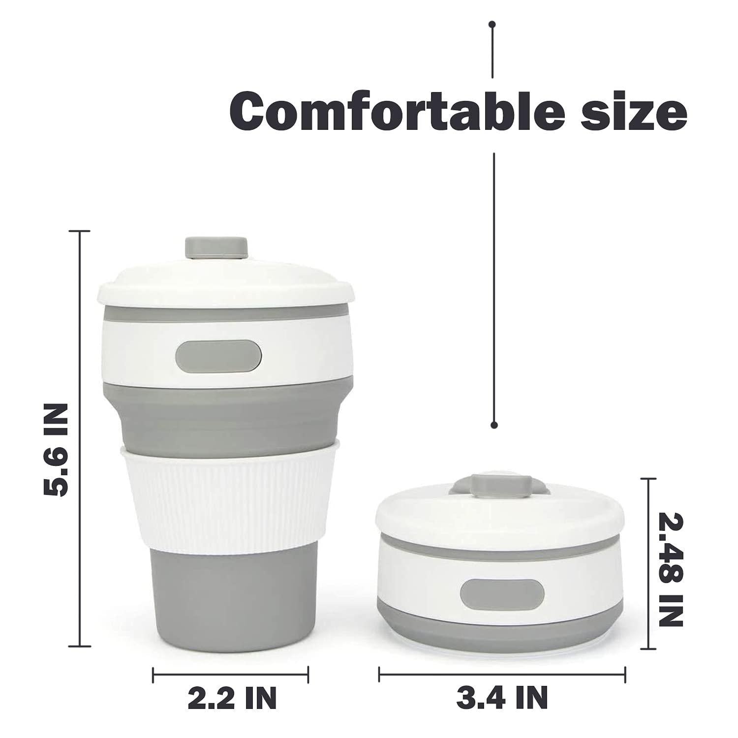 Silicone Collapsible Travel Cups – 2 Pack
