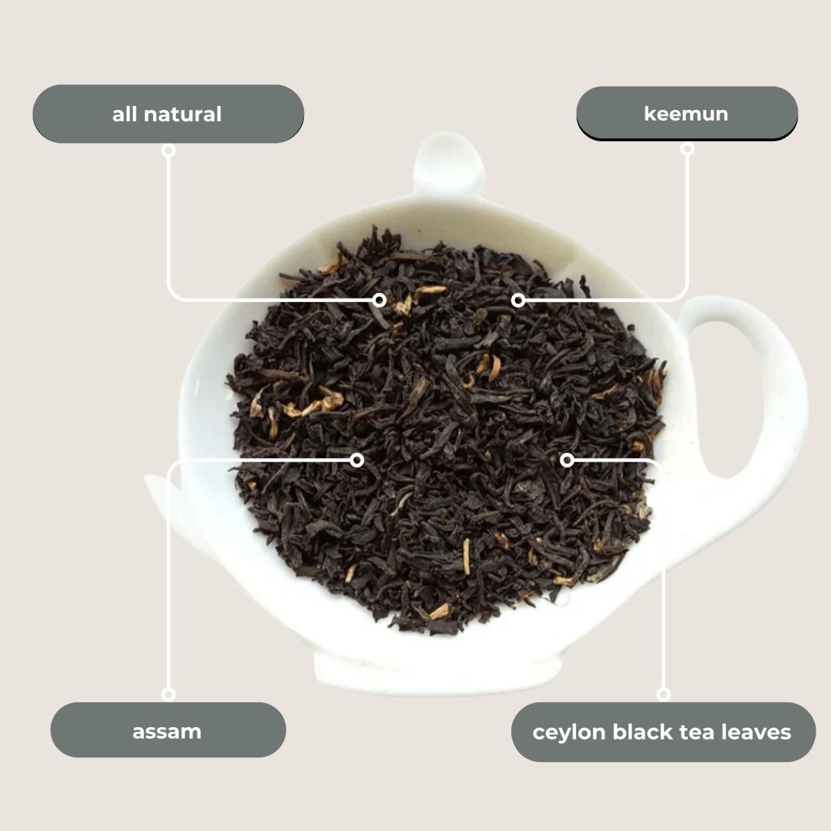 English Breakfast Mini Tea Tube – Robust Morning Black Tea (5 Sachets) black tea leaves in cup