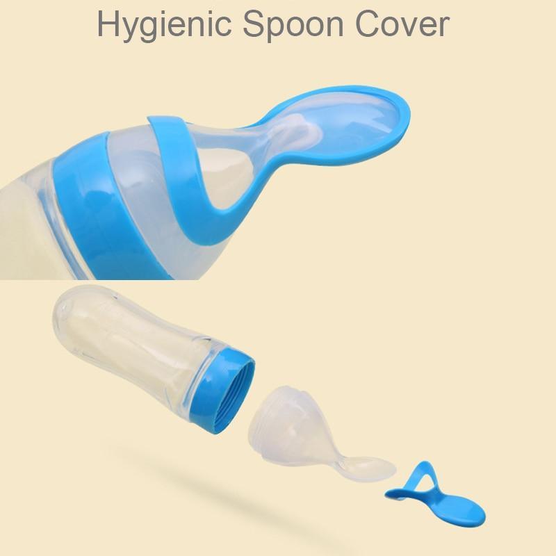 Ergonomic Silicone Baby Squeeze Bottle & Feeding Spoon - 3ozs