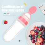 Ergonomic Silicone Baby Squeeze Bottle & Feeding Spoon - 3ozs