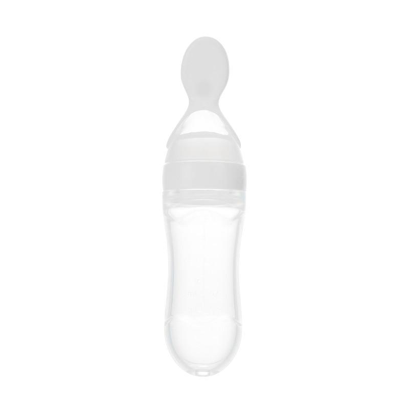 Ergonomic Silicone Baby Squeeze Bottle & Feeding Spoon - 3ozs