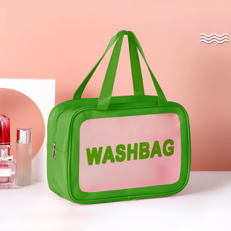 Frosted 3-Piece Toiletry & Makeup Set green washbag