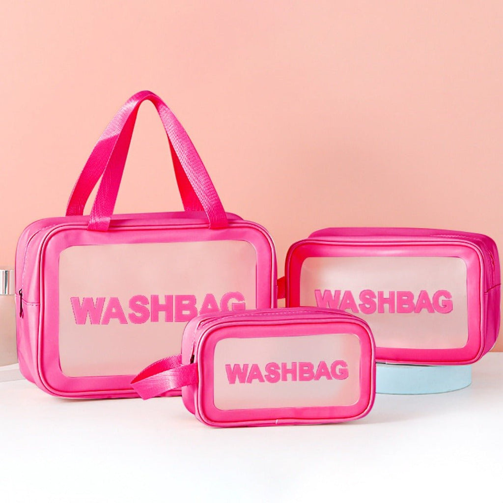 Frosted 3-Piece Toiletry & Makeup Set for travel essentials