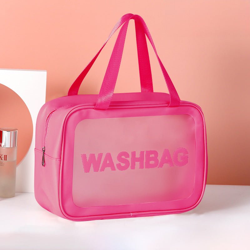 Frosted 3-Piece Toiletry & Makeup Set in pink washbag