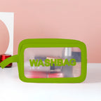 Frosted 3-Piece Toiletry & Makeup Set in vibrant green.