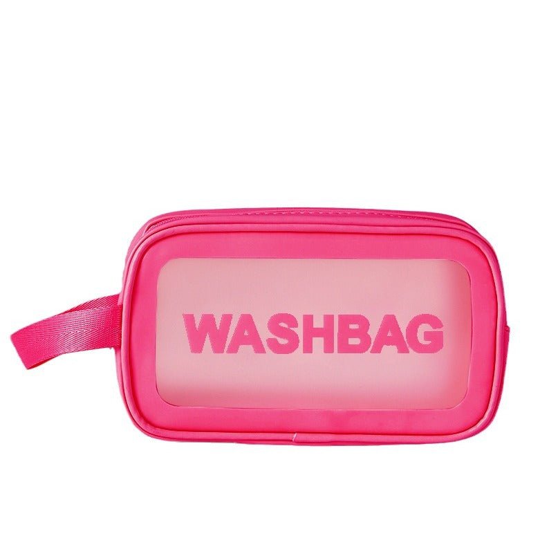 Frosted 3-Piece Toiletry & Makeup Set in pink washbag