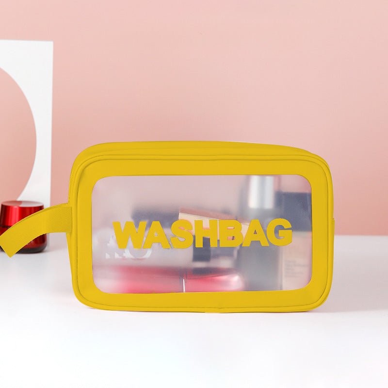 Frosted 3-Piece Toiletry & Makeup Set in yellow washbag