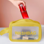 Frosted 3-Piece Toiletry & Makeup Set with yellow washbag