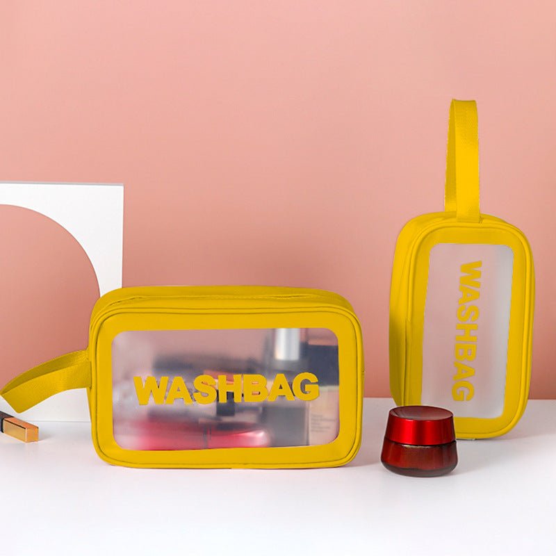 Frosted 3-Piece Toiletry & Makeup Set in yellow washbags
