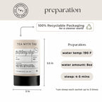 Fruit & Berry Oolong Mini Tea Tube – Sweet & Floral (5 Sachets) preparation instructions and packaging details.