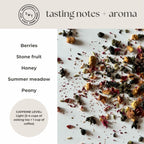 Fruit & Berry Oolong Mini Tea Tube – Sweet & Floral (5 Sachets) tasting notes and aroma aesthetic layout