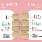 Hanging Travel Wash Bag with organized travel size essentials.