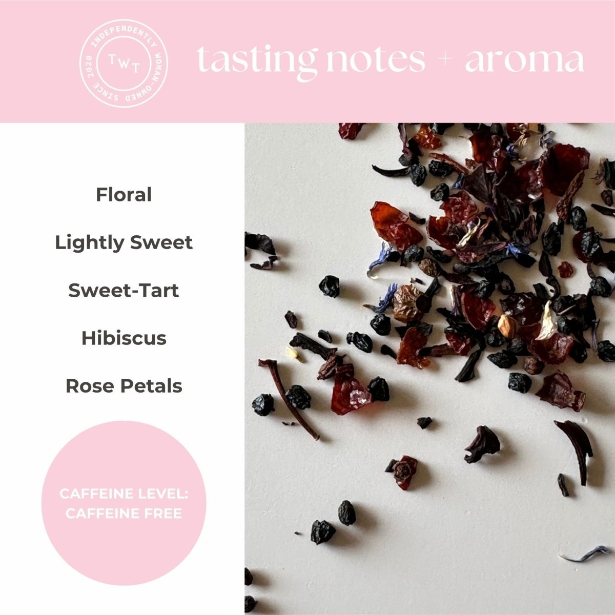 Hibiscus Rose Mini Tea Tube – Floral & Fruity Herbal Blend (5 Sachets) tasting notes and aroma