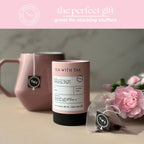 Hibiscus Rose Mini Tea Tube – Floral & Fruity Herbal Blend (5 Sachets) with pink mug and flowers