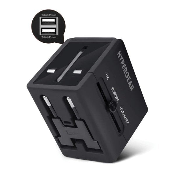 HyperGear All-in-One World Travel Adapter for compact travel essentials