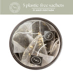Jasmine Green Tea Mini Tube – Calm Energy (5 Sachets) package with plastic-free sachets