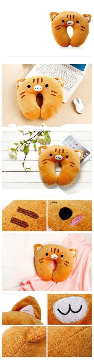 Kid-Friendly Ergonomic Cartoon U-Shaped Travel Pillow - 3ozs